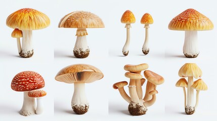 Set of Mushroom - obrazy, fototapety, plakaty