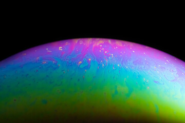 Colorful Soap Bubble Close-Up Macro