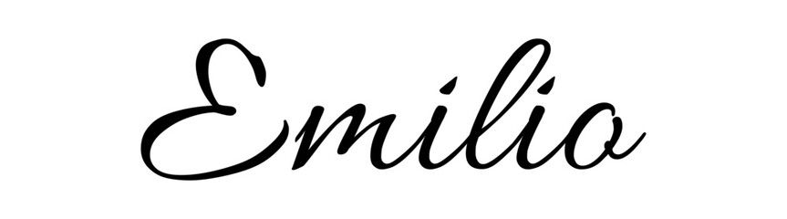 Fototapeta na wymiar Emilio - black color - name written - ideal for websites,, presentations, greetings, banners, cards, books, t-shirt, sweatshirt, prints, cricut, silhouette, sublimation 