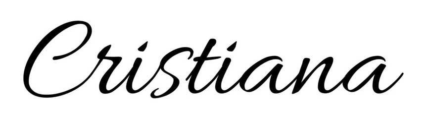 Cristiana - black color - name written - ideal for websites,, presentations, greetings, banners, cards, books, t-shirt, sweatshirt, prints, cricut, silhouette, sublimation
 - obrazy, fototapety, plakaty
