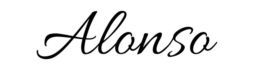 Alonso - black color - name written - ideal for websites,, presentations, greetings, banners, cards, books, t-shirt, sweatshirt, prints, cricut, silhouette, sublimation
