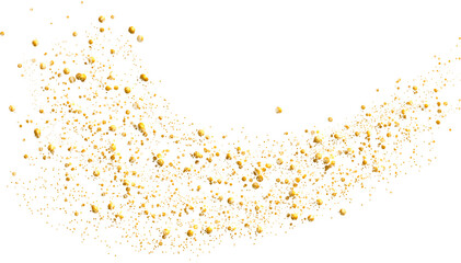 Gold glitter. Golden sparkle confetti. Shiny glittering dust.