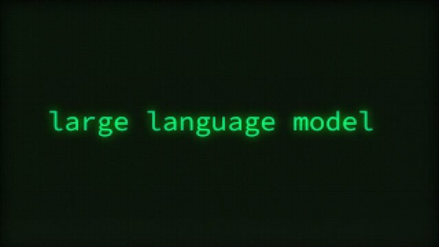 Large Language Model, Typing Text, Retro Computer Screen