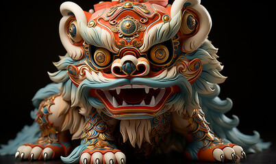 Fototapeta premium Baron or Lion Dance, studio shot