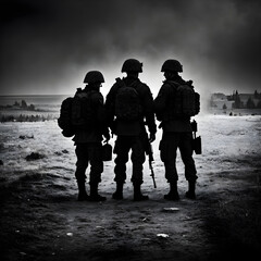soldiers in battlefield