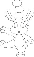 Rabbit Easter Easter egg Balancing Animal Vector Graphic Art Illustration