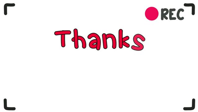 The animation saying Thanks for watching in the recorded video frame. Fit for video editing and content creators