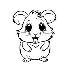 Hamster cartoon coloring page - coloring book for kids