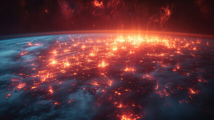 Earth on Fire. A Burning Planet from Space.