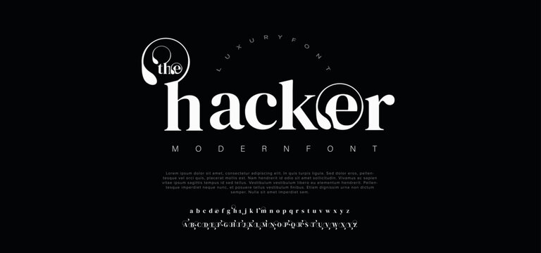 Hacker , a modern alphabet lowercase font. minimalist typography vector illustration design