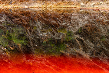 Vibrant Rio Tinto River with Iron-rich Red Waters