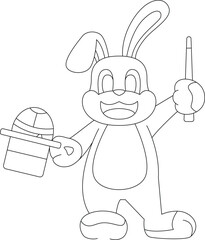 Rabbit Easter Easter egg Wizard Animal Vector Graphic Art Illustration