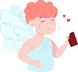 angel with heart, valentine, card, heart, cupid, cupid with bow and arrow, cupid with bow 