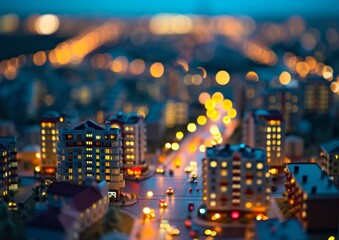 Illuminated Cityscape With Vibrant Lights