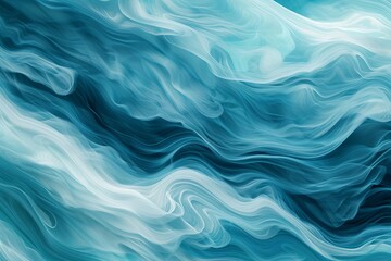 Fototapeta premium Abstract representation of ocean waves in calming shades of blue and aqua Creating a fluid and serene visual Perfect for design elements or peaceful backdrops