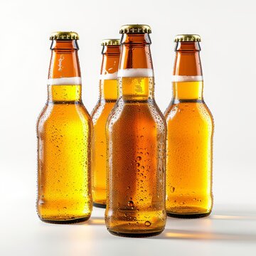 A Group of Beer Bottles Sitting Neatly Together