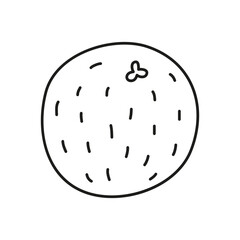 Doodle outline orange fruit.
