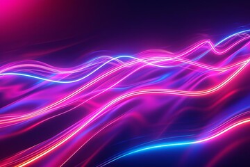 Fototapeta premium Futuristic neon flashes on a dark backdrop Creating a dynamic and electrifying motion light line effect Perfect for banners Postcards Or modern illustrations