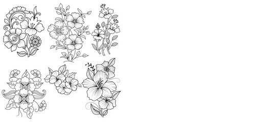 Vector flower vector art, graphics flowers icons set. vintage illustration flower clipart, vector flowers flat style artwork design [Converted] [Converted]
