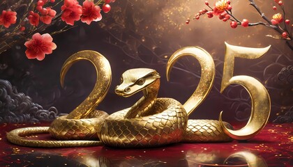 Happy Chinese New Year 2025, year of the snake, Chinese zodiac, animals