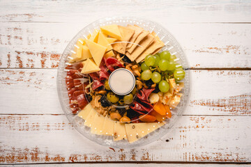 Big circular assorted charcuterie board