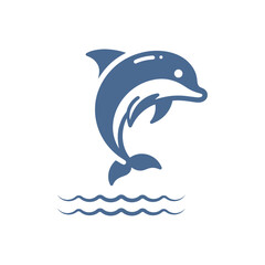 simple silhouette dolphin for digital and print, icon, logo, cute