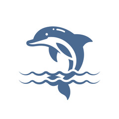 simple silhouette dolphin for digital and print, icon, logo, cute