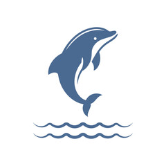simple silhouette dolphin for digital and print, icon, logo, cute