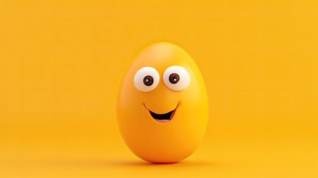 cartoon of smiling egg on cartoon background