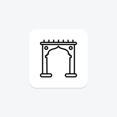 Islamic Arch icon, arch, architecture, icon, islamic architecture line icon, editable vector icon, pixel perfect, illustrator ai file