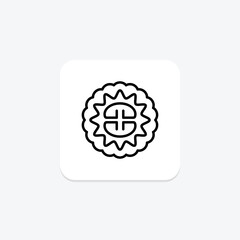 Moon Cake icon, dessert, food, icon, traditional dessert line icon, editable vector icon, pixel perfect, illustrator ai file