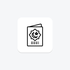 Crescent Garland icon, crescent, garland, decoration, icon line icon, editable vector icon, pixel perfect, illustrator ai file