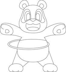 Panda Fitness Gymnastics Sports Animal Vector Graphic Art Illustration