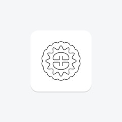 Moon Cake icon, dessert, food, icon, traditional dessert thinline icon, editable vector icon, pixel perfect, illustrator ai file