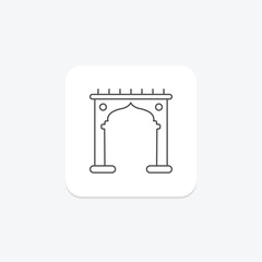 Islamic Arch icon, arch, architecture, icon, islamic architecture thinline icon, editable vector icon, pixel perfect, illustrator ai file