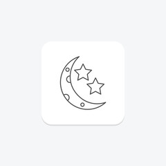 Starry Sky icon, sky, night, stars, icon thinline icon, editable vector icon, pixel perfect, illustrator ai file