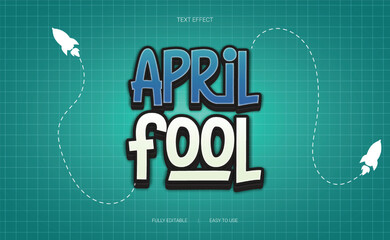 April Fool 3D Text Effect Fully Editable