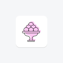 Traditional Sweets icon, sweets, dessert, icon, arabic sweets color shadow thinline icon, editable vector icon, pixel perfect, illustrator ai file