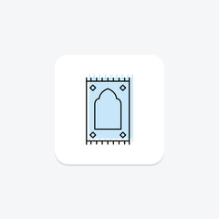 Prayer Mat icon, mat, islamic, prayer, icon color shadow thinline icon, editable vector icon, pixel perfect, illustrator ai file