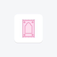 Prayer Mat icon, mat, islamic, prayer, icon duotone line icon, editable vector icon, pixel perfect, illustrator ai file