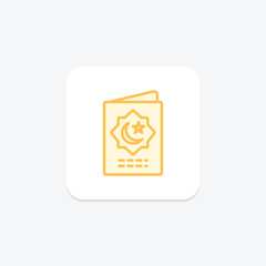 Crescent Garland icon, crescent, garland, decoration, icon duotone line icon, editable vector icon, pixel perfect, illustrator ai file