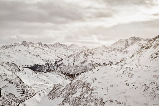 Beautiful winter mountain landscapes. Sankt Anton, Austria