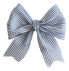 A classic striped bow in blue and white nautical style.