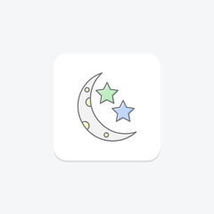 Starry Sky icon, sky, night, stars, icon lineal color icon, editable vector icon, pixel perfect, illustrator ai file