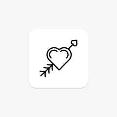 Love Arrows icon, arrows, love, romance, weapon line icon, editable vector icon, pixel perfect, illustrator ai file