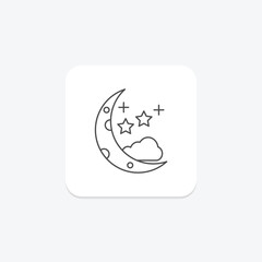 Starry Sky icon, sky, stars, night, cosmos thinline icon, editable vector icon, pixel perfect, illustrator ai file