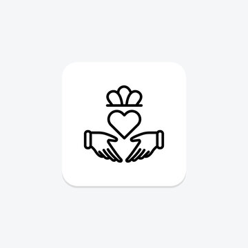 Claddagh Ring icon, ring, irish, symbol, love line icon, editable vector icon, pixel perfect, illustrator ai file