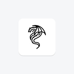 Celtic Dragon icon, dragon, irish, symbol, mythical creature line icon, editable vector icon, pixel perfect, illustrator ai file