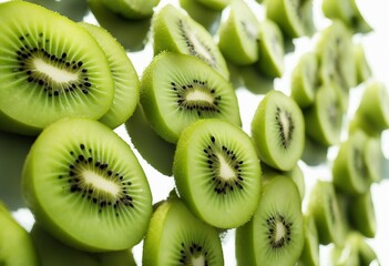 Delicious ripe kiwi fruits isolated on white background