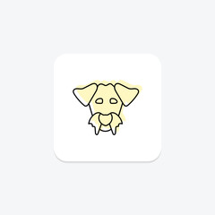 Irish Terrier icon, dog, irish, symbol, breed color shadow thinline icon, editable vector icon, pixel perfect, illustrator ai file